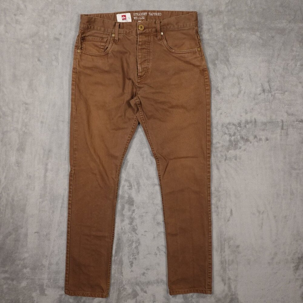 Quiksilver Jeans Straight Tapered Fit Men's‎ W31 L32 Brown